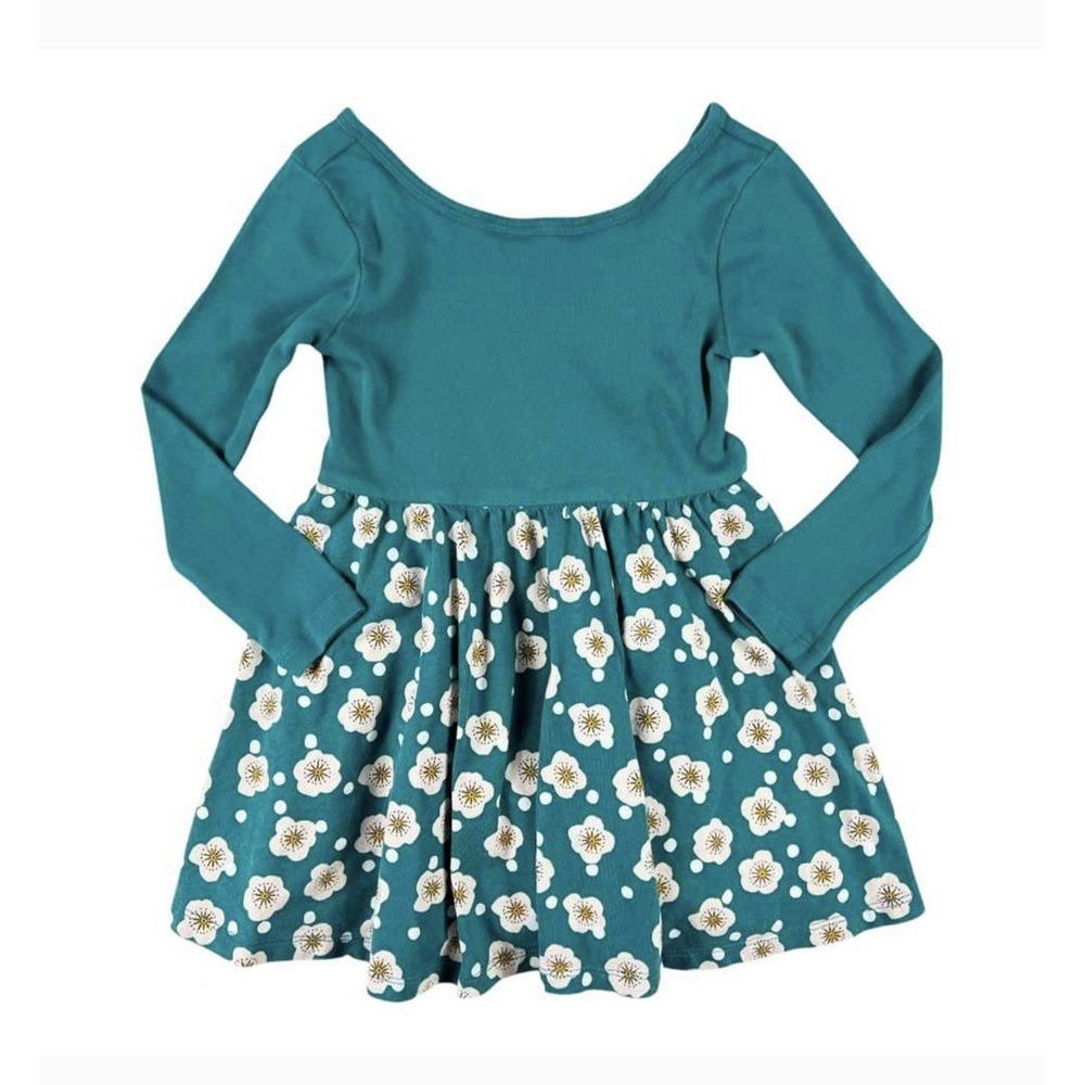 Tea‎ Collection Sz 6 Cherry Blossom Twirl Ballet Dress Teal